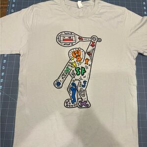 Keith Haring Tennis Rare Graphic Beige T-Shirt